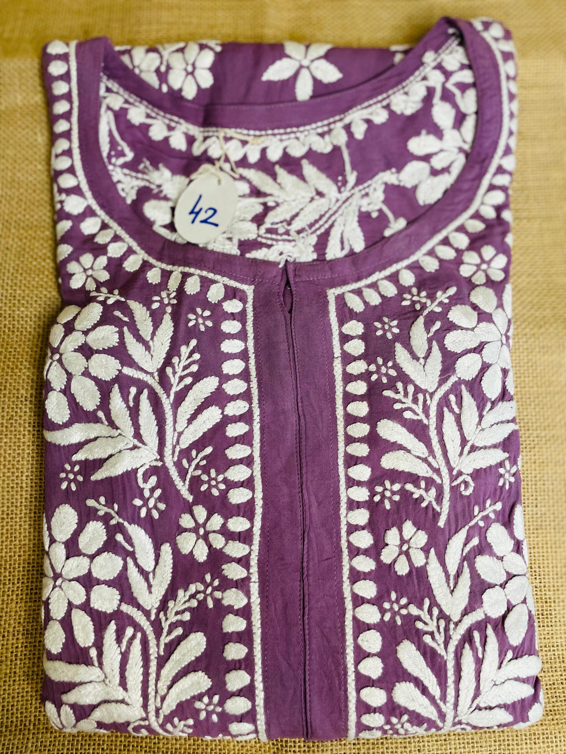 Chikankari Kurta - Lavender