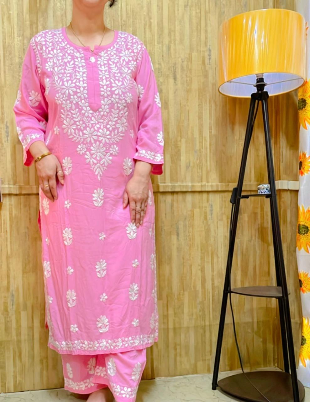 Chikankari Kurta Plazo Set