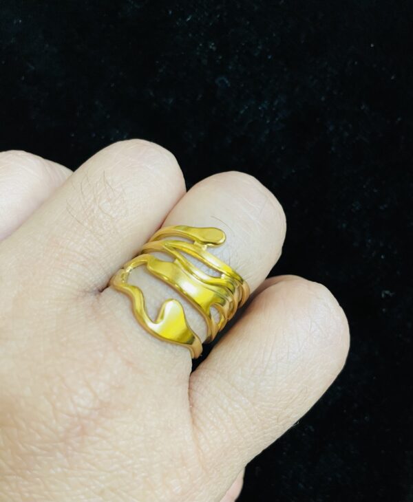 Chunky Hollow Abstract Wide Ring - Image 3