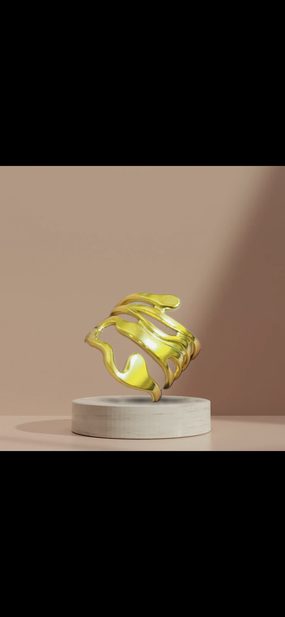 Chunky Hollow Abstract Wide Ring