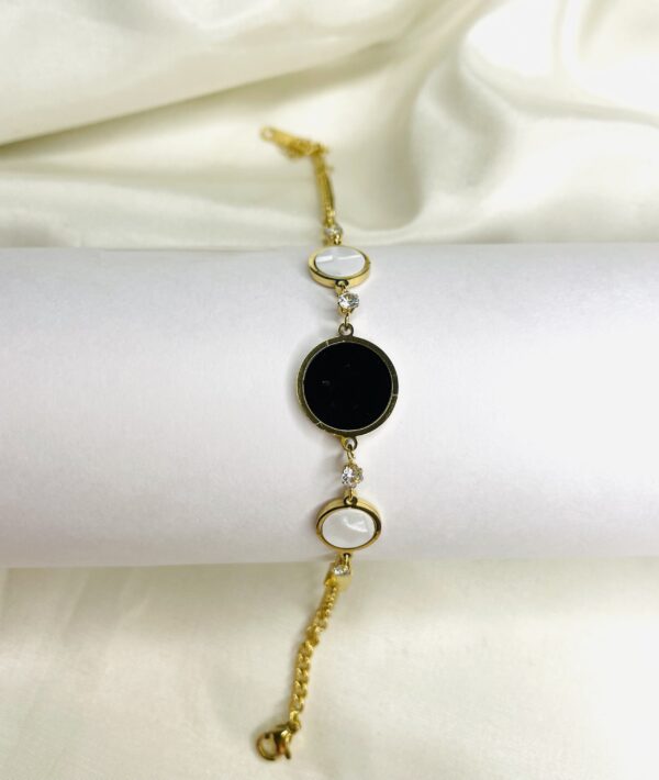 Gold plated stainless steel link bracelet