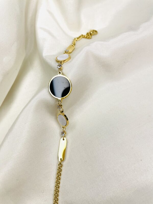 Gold plated stainless steel link bracelet - Image 2