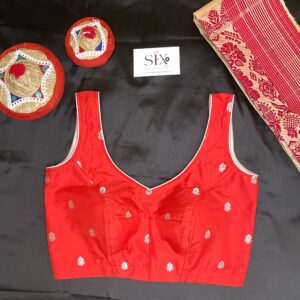 Red silk bouse