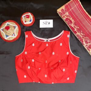 Red silk bouse
