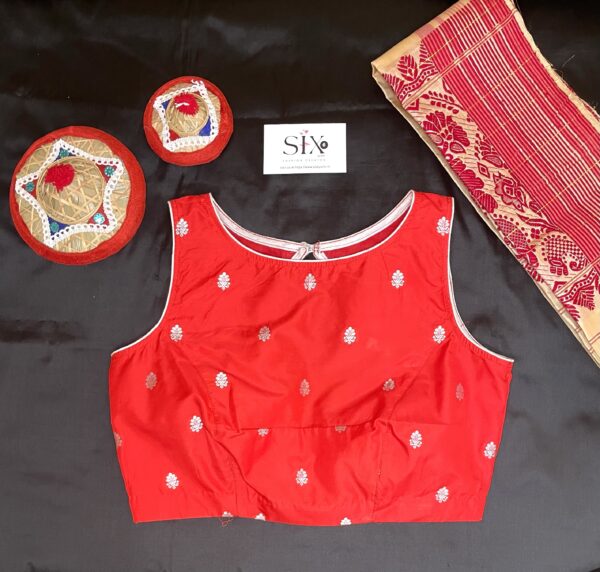 Red silk bouse