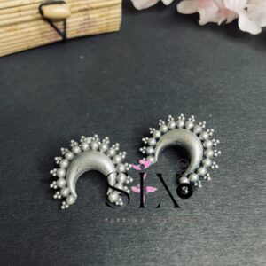 Oxidised silver earrings