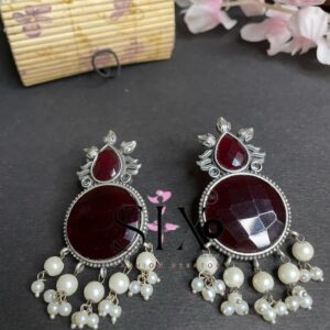 Oxidised silver earrings