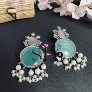 Oxidised silver earrings