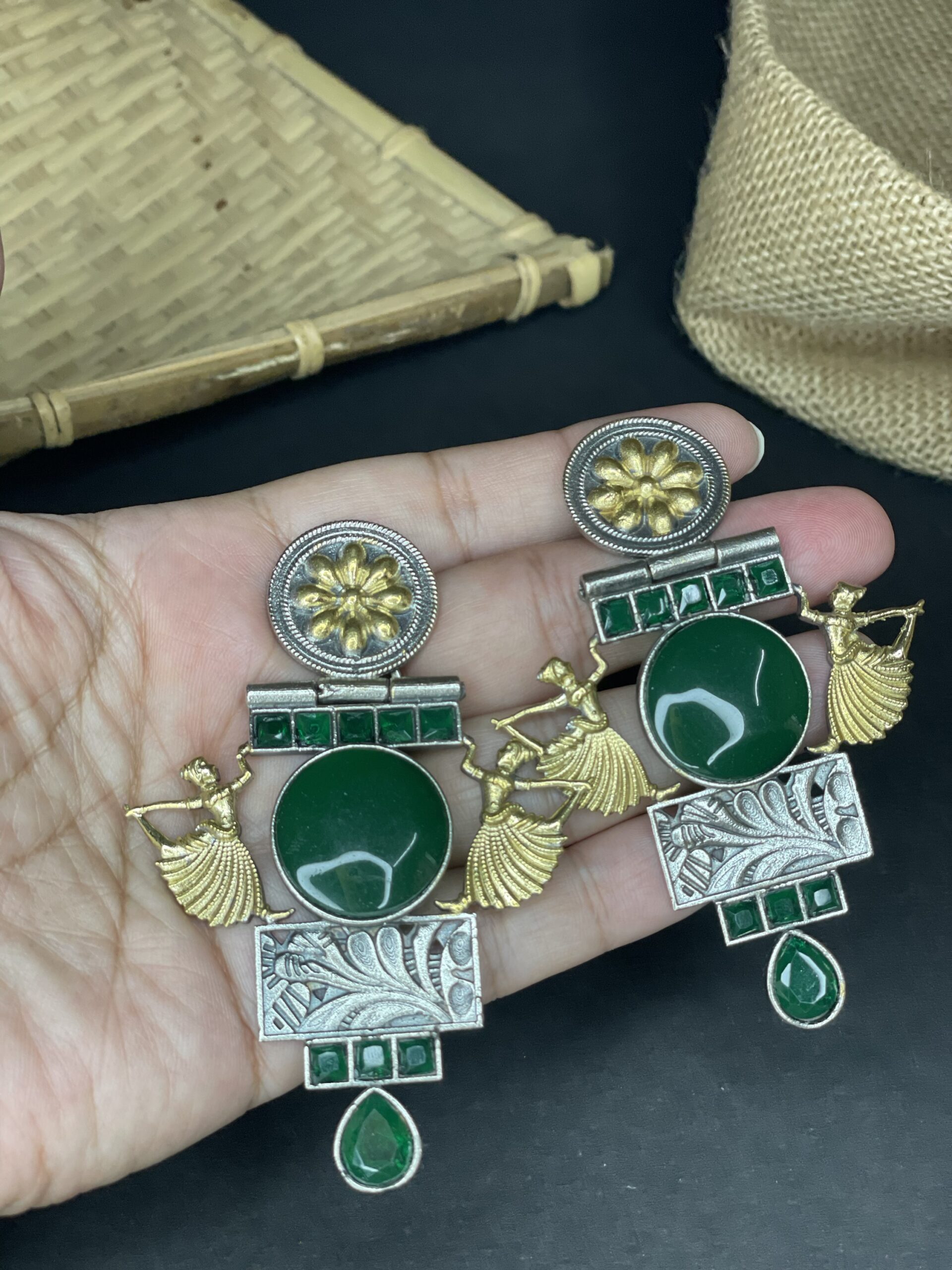 Silver replica earrings