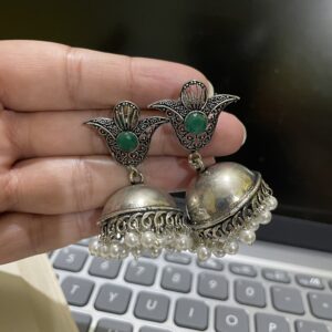 Oxidised silver earrings