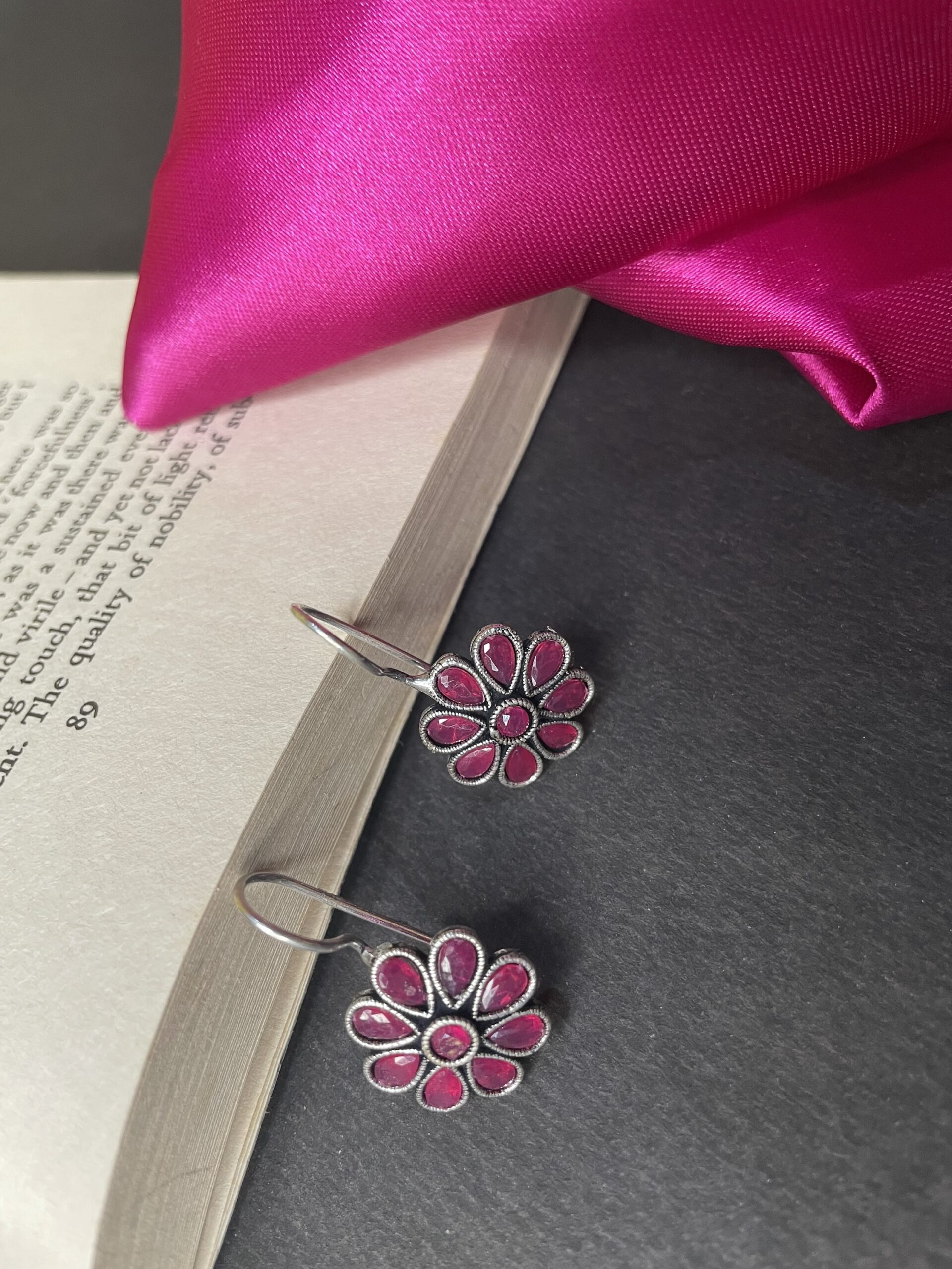 Oxidised silver earrings